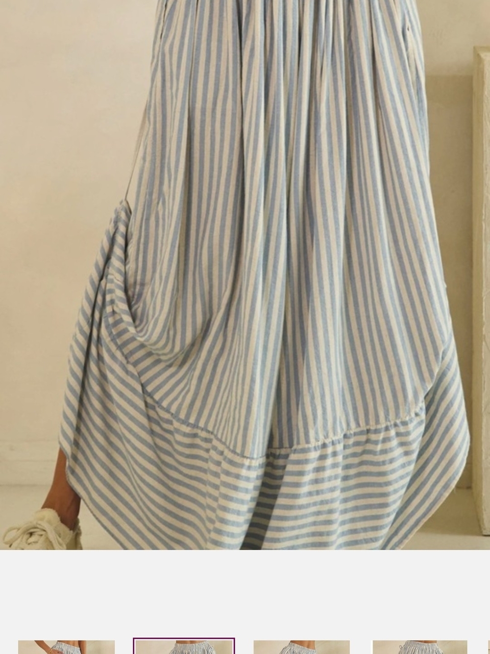 Oli & Hali Light Blue and White Striped Pants - Picture 2 of 6